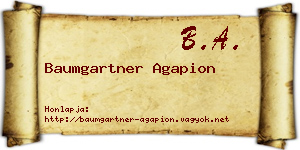 Baumgartner Agapion névjegykártya